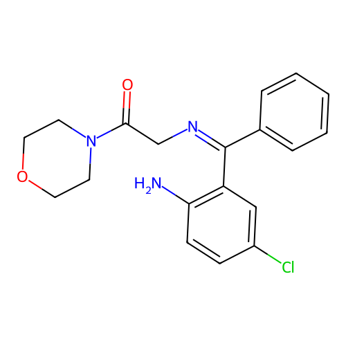 (E)-4-((((2-Amino-5-chlorophenyl)phenylmethylene)amino)acetyl)morpholine structure