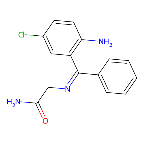 Acetamide, 2-(((2-amino-5-chlorophenyl)phenylmethylene)amino)-, (E)- structure