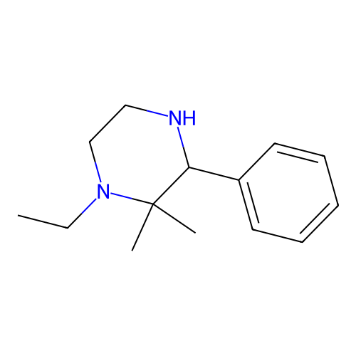 1-Ethyl-2,2-dimethyl-3-phenylpiperazine structure