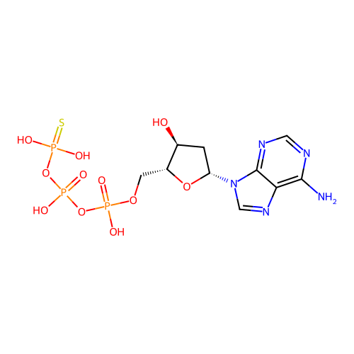 2'-Deoxyadenosine 5'-O-(2-thiotriphosphate) structure