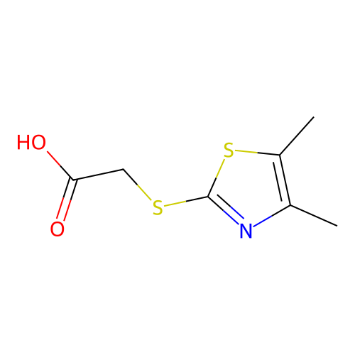 2-((4,5-Dimethylthiazol-2-yl)thio)acetic acid structure