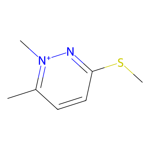 1,6-Dimethyl-3-(methylsulfanyl)pyridazin-1-ium structure