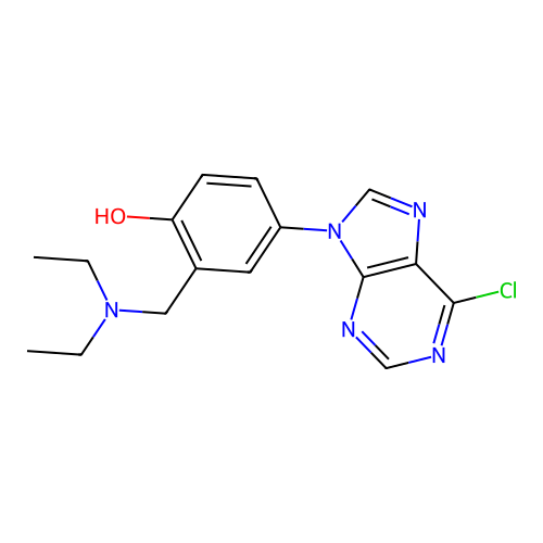 4-(6-chloro-9H-purin-9-yl)-2-[(diethylamino)methyl]phenol structure