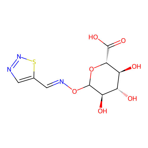 1,2,3-Thiadiazole-5-carboxaldoxime glucuronide structure