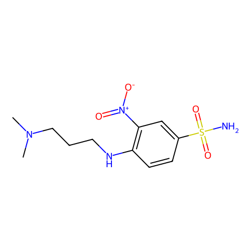 4-[3-(Dimethylamino)propylamino]-3-nitrobenzenesulfonamide structure