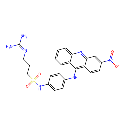 2-[3-[[4-[(3-Nitroacridin-9-yl)amino]phenyl]sulfamoyl]propyl]guanidine structure