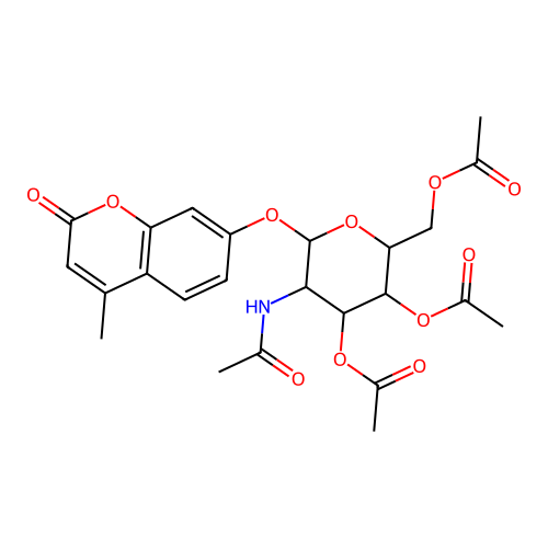 4-Methylumbelliferyl 2-acetamido-3,4,6-tri-O-acetyl-2-deoxy-a-D-glucopyranoside structure