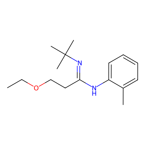 N'-tert-butyl-3-ethoxy-N-(2-methylphenyl)propanimidamide structure