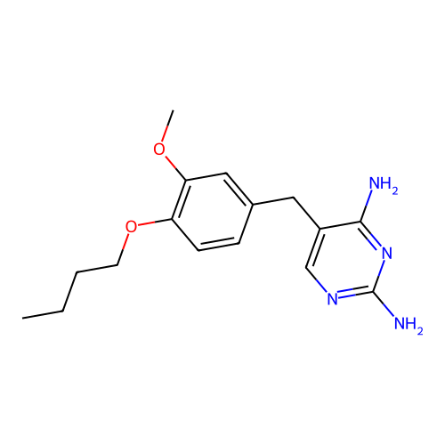 2,4-Pyrimidinediamine, 5-((4-butoxy-3-methoxyphenyl)methyl)- structure