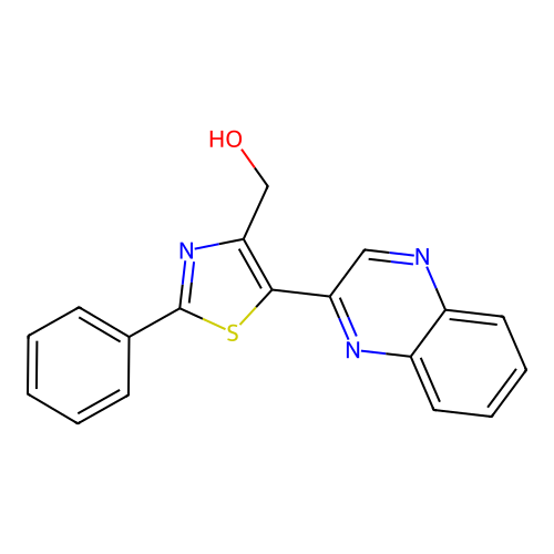 (2-Phenyl-5-quinoxalin-2-yl-1,3-thiazol-4-yl)methanol structure