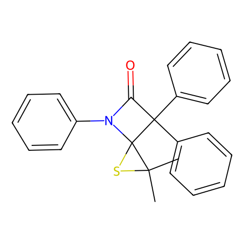 1-Thia-4-azaspiro[2.3]hexan-5-one, 2,2-dimethyl-4,6,6-triphenyl- structure