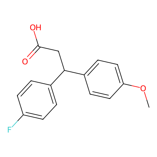 3-(4-fluorophenyl)-3-(4-methoxyphenyl)propanoic Acid structure