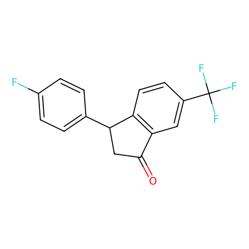 3-(4-Fluorophenyl)-6-(trifluoromethyl)indan-1-one structure