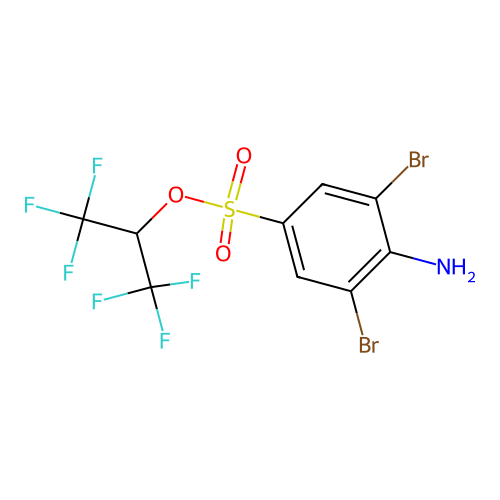 1,1,1,3,3,3-Hexafluoroisopropyl 4-amino-3,5-dibromobenzenesulfonate structure