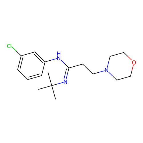 N'-tert-butyl-N-(3-chlorophenyl)-3-morpholin-4-ylpropanimidamide structure