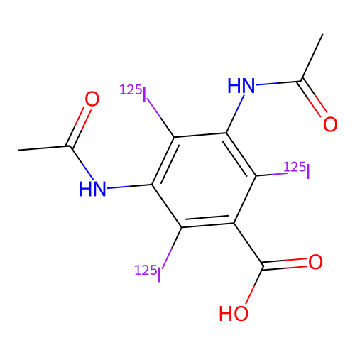 Diatrizoic acid I-125 structure