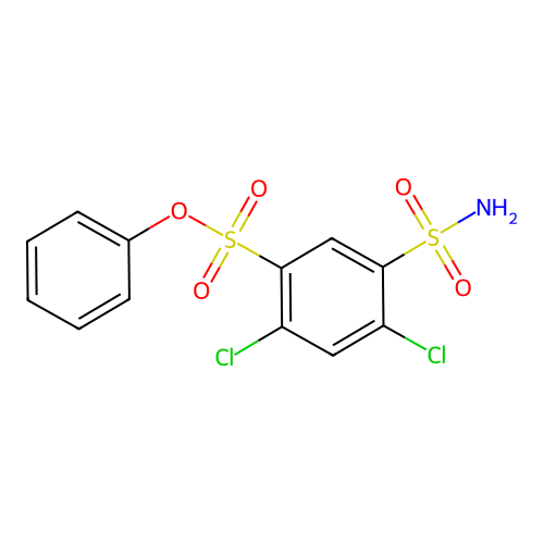 Phenyl 2,4-dichloro-5-sulphamoylbenzenesulphonate structure