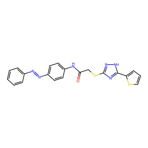 Acetamide, N-[4-(2-phenyldiazenyl)phenyl]-2-[[3-(2-thienyl)-1H-1,2,4-triazol-5-yl]thio]- structure