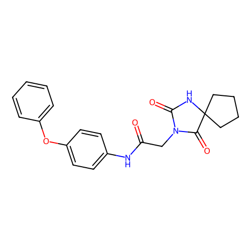 2-(2,4-dioxo-1,3-diazaspiro[4.4]nonan-3-yl)-N-(4-phenoxyphenyl)acetamide structure