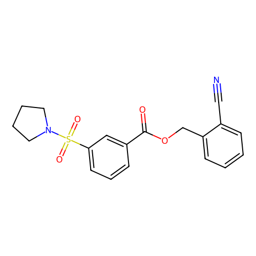 (2-Cyanophenyl)methyl 3-pyrrolidin-1-ylsulfonylbenzoate structure