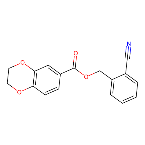 (2-Cyanophenyl)methyl 2,3-dihydro-1,4-benzodioxine-6-carboxylate structure