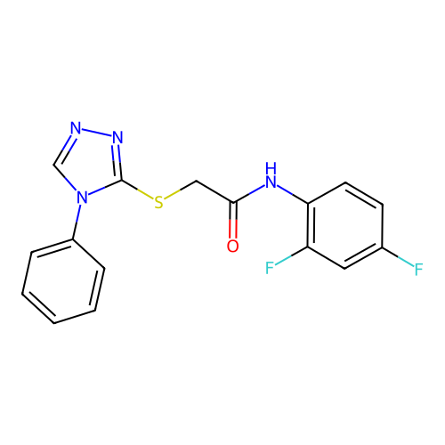 N-(2,4-difluorophenyl)-2-[(4-phenyl-1,2,4-triazol-3-yl)sulfanyl]acetamide structure
