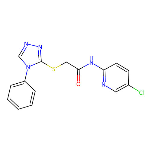 N-(5-chloropyridin-2-yl)-2-[(4-phenyl-1,2,4-triazol-3-yl)sulfanyl]acetamide structure