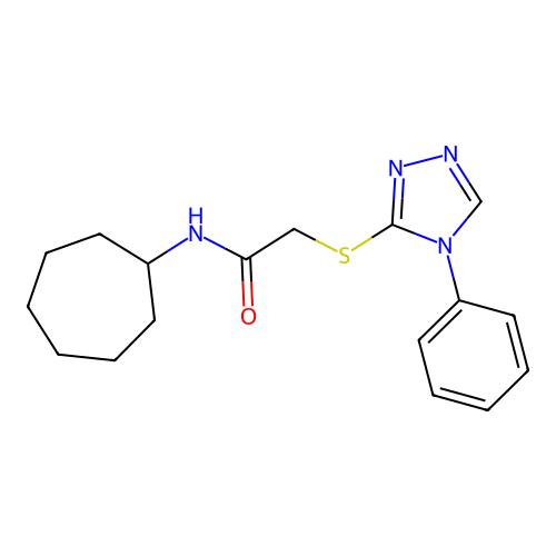 N-cycloheptyl-2-[(4-phenyl-1,2,4-triazol-3-yl)sulfanyl]acetamide structure