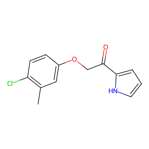 2-(4-chloro-3-methylphenoxy)-1-(1H-pyrrol-2-yl)ethan-1-one structure