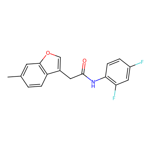 N-(2,4-difluorophenyl)-2-(6-methyl-1-benzofuran-3-yl)acetamide structure