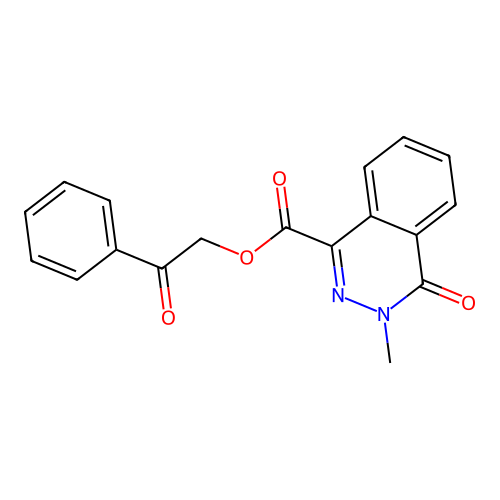 Phenacyl 3-methyl-4-oxophthalazine-1-carboxylate structure