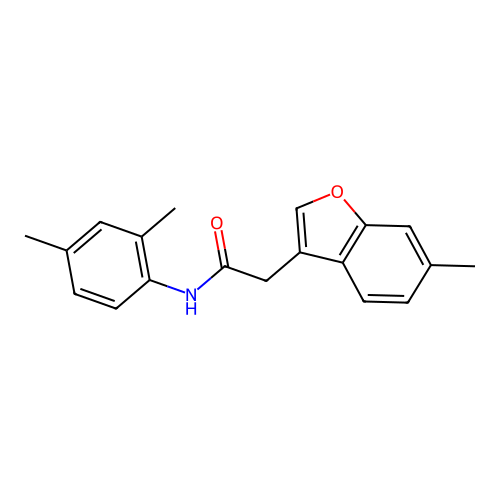 N-(2,4-dimethylphenyl)-2-(6-methyl-1-benzofuran-3-yl)acetamide structure