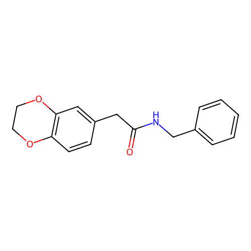 N-benzyl-2-(2,3-dihydro-1,4-benzodioxin-6-yl)acetamide structure