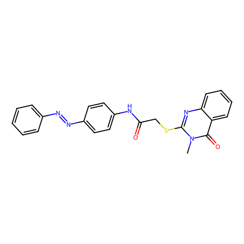 Acetamide, 2-[(3,4-dihydro-3-methyl-4-oxo-2-quinazolinyl)thio]-N-[4-(2-phenyldiazenyl)phenyl]- structure