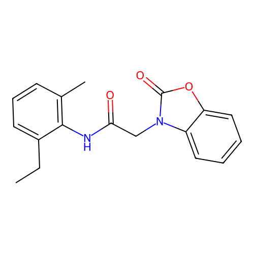 N-(2-ethyl-6-methylphenyl)-2-(2-oxo-1,3-benzoxazol-3-yl)acetamide structure