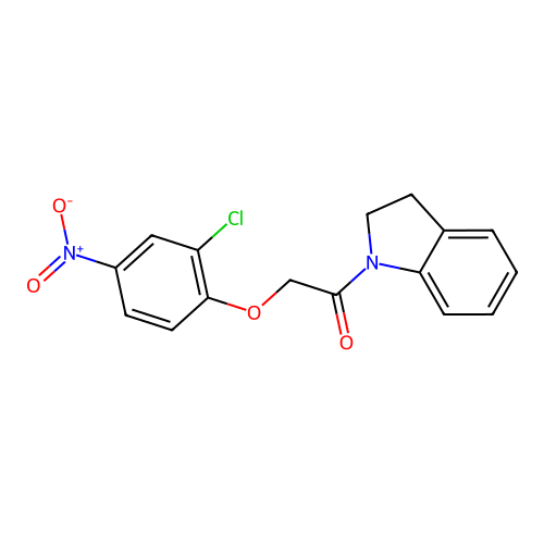 2-(2-Chloro-4-nitrophenoxy)-1-(2,3-dihydroindol-1-yl)ethanone structure