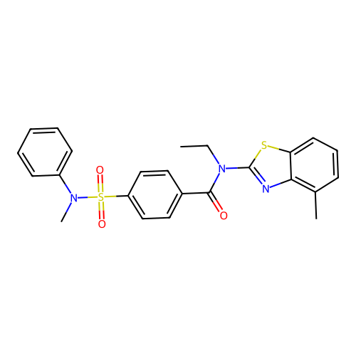 N-Ethyl-4-(N-methyl-N-phenylsulfamoyl)-N-(4-methylbenzo[d]thiazol-2-yl)benzamide structure