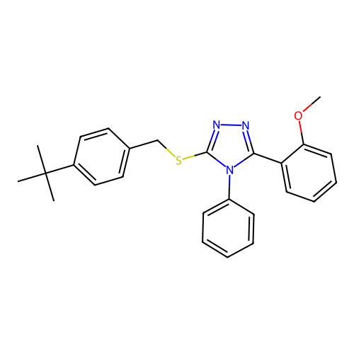 3-[(4-tert-butylbenzyl)sulfanyl]-5-(2-methoxyphenyl)-4-phenyl-4H-1,2,4-triazole structure