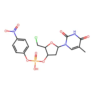 5'-Deoxy-5'-chlorothymidine 3'-(4-nitrophenyl)phosphate structure