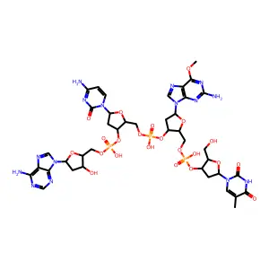 dThd-P-m6Gua-dRibf-P-dCyd-P-dAdo structure