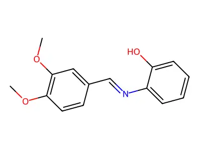 Phenol, 2-(((3,4-dimethoxyphenyl)methylene)amino)- structure