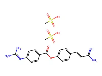 4-苯基-4-胍基苯甲酸二甲磺酸盐 structure