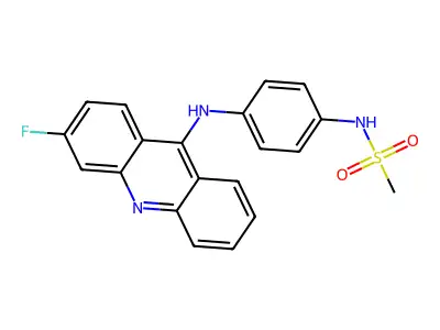N-(4-((3-Fluoro-9-acridinyl)amino)phenyl)methanesulfonamide structure