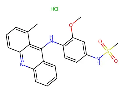 Methanesulfonamide, N-(3-methoxy-4-((1-methyl-9-acridinyl)amino)phenyl)-, monohydrochloride structure
