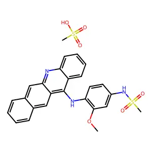 Methanesulfonamide, N-(4-(benz(b)acridin-12-ylamino)-3-methoxyphenyl)-, monomethanesulfonate structure