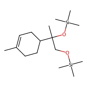 2,2,4,7,7-pentamethyl-4-(4-methylcyclohex-3-en-1-yl)-3,6-dioxa-2,7-disilaoctane structure