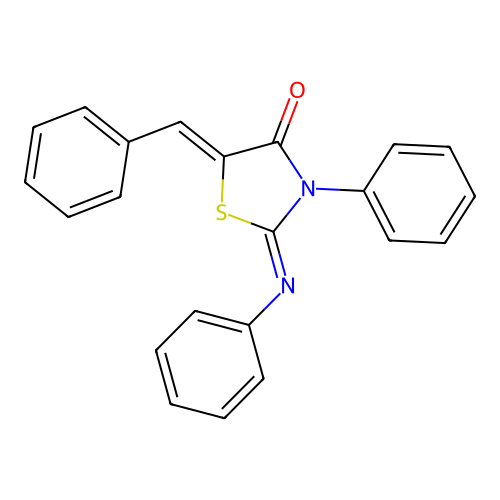 (2z)-5-Benzylidene-3-phenyl-2-(phenylimino)-1,3-thiazolidin-4-one structure