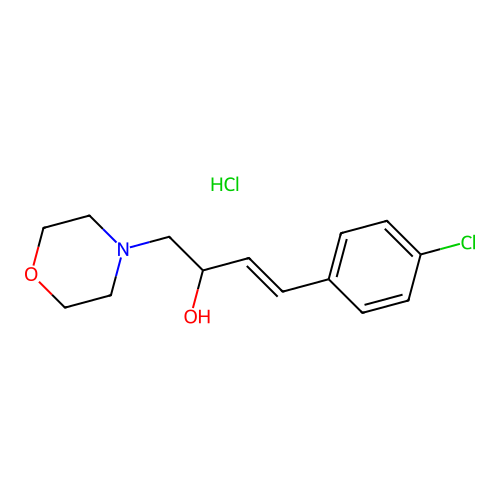4-Morpholineethanol, alpha-(p-chlorostyryl)-, hydrochloride structure