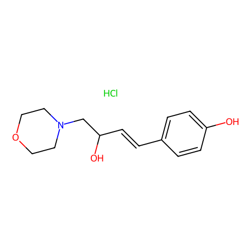 4-Morpholineethanol, alpha-(p-hydroxystyryl)-, hydrochloride structure