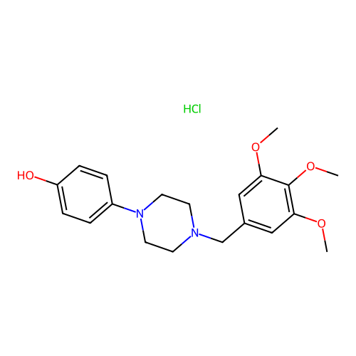 Phenol, 4-(4-((3,4,5-trimethoxyphenyl)methyl)-1-piperazinyl)-, monohydrochloride structure